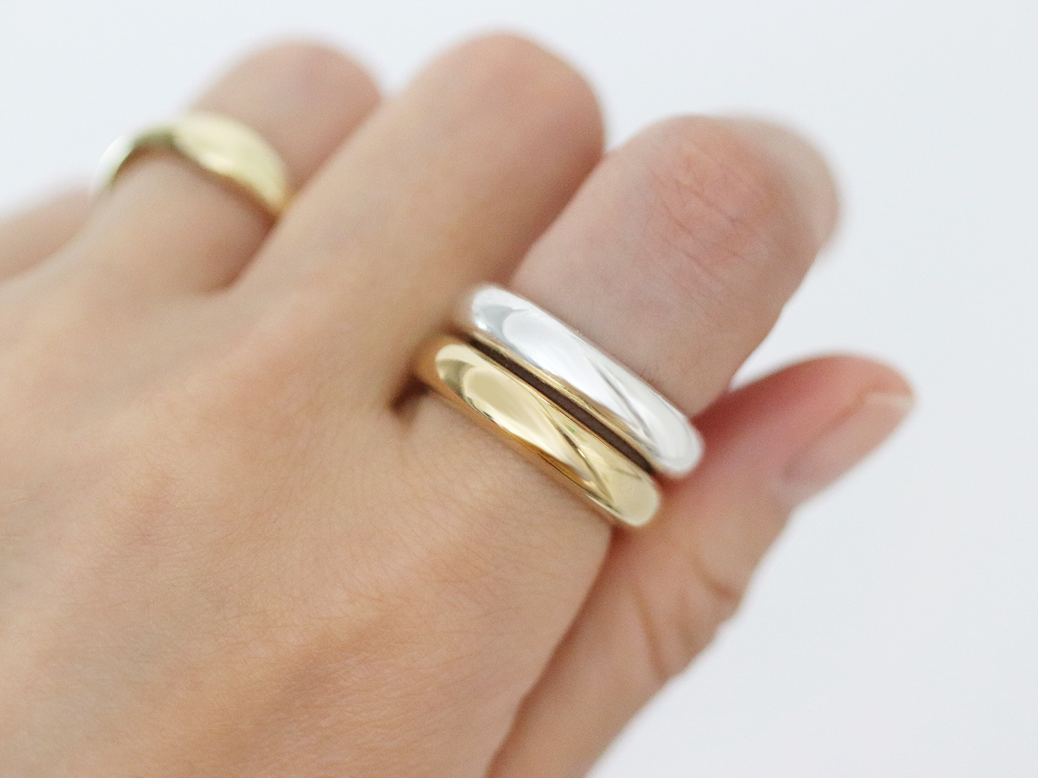 silver and gold band