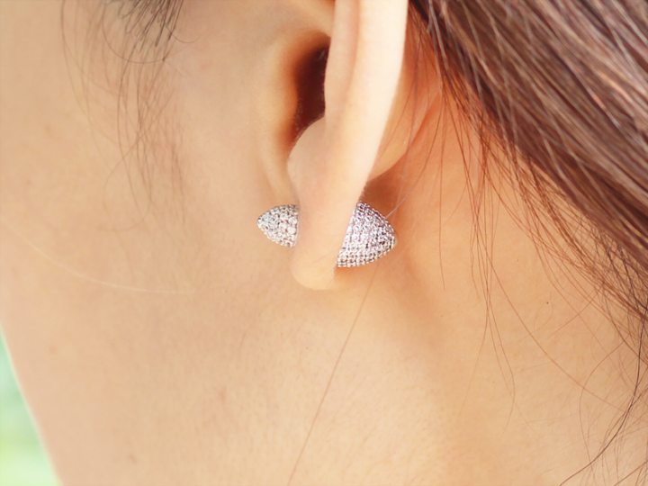 micro pave double sided earrings